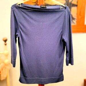 TBK Boak Neck Navy Blue 3/4 Sleeve Women's Top Excellent condition